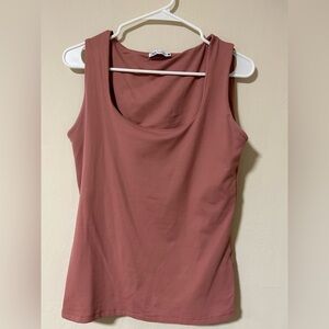 Zara Sleeveless Double Layer Smoothing Top in Dusty Pink